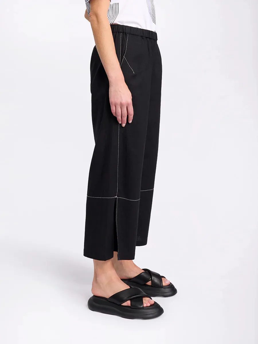 Marco Polo 3/4 Split Hem Pant - Black