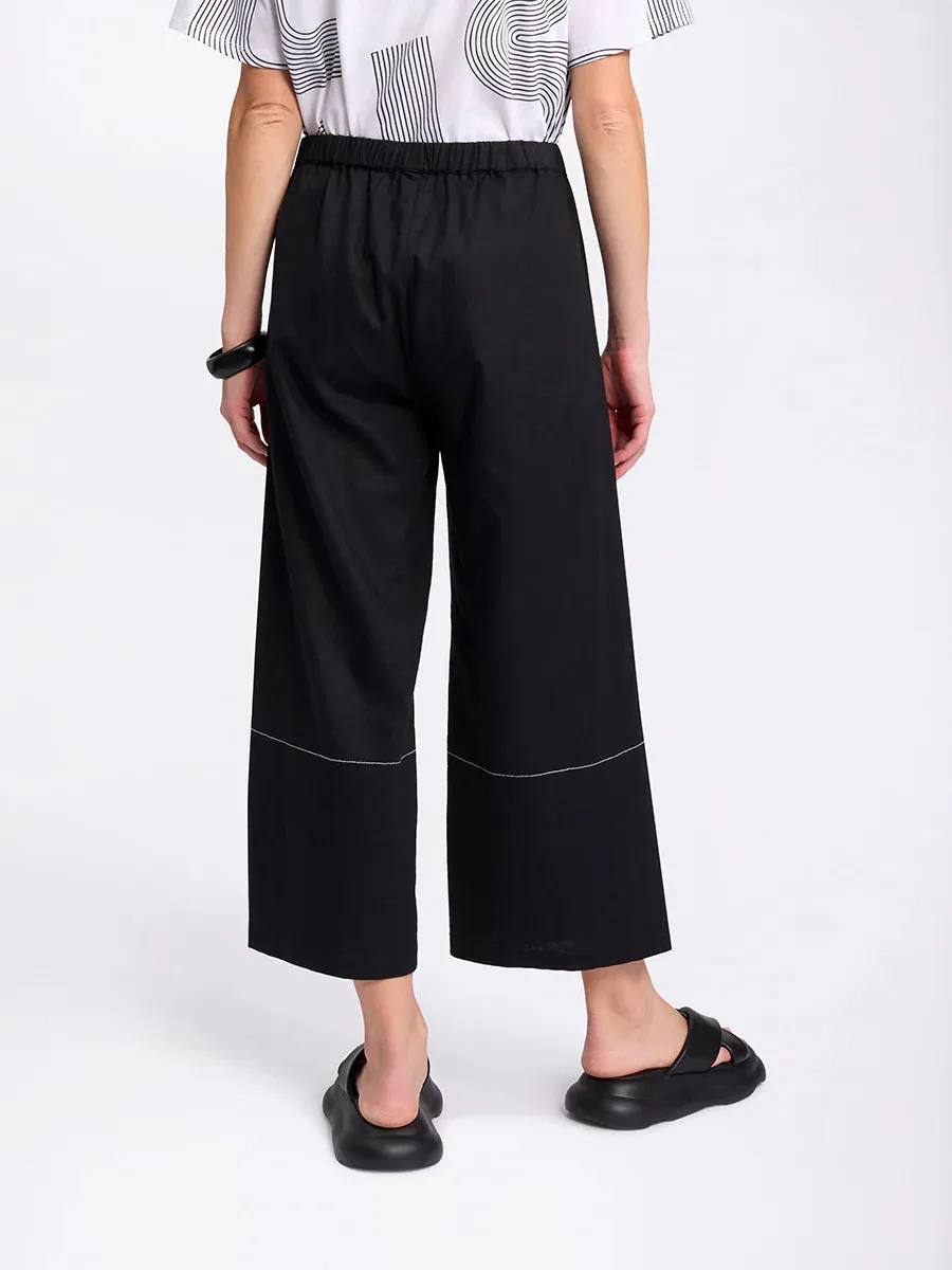 Marco Polo 3/4 Split Hem Pant - Black
