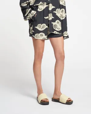 Masami - Printed Crepe Shorts - Cloud Black/Creme