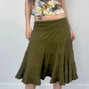Moss Green Midi Skirt (S/M)