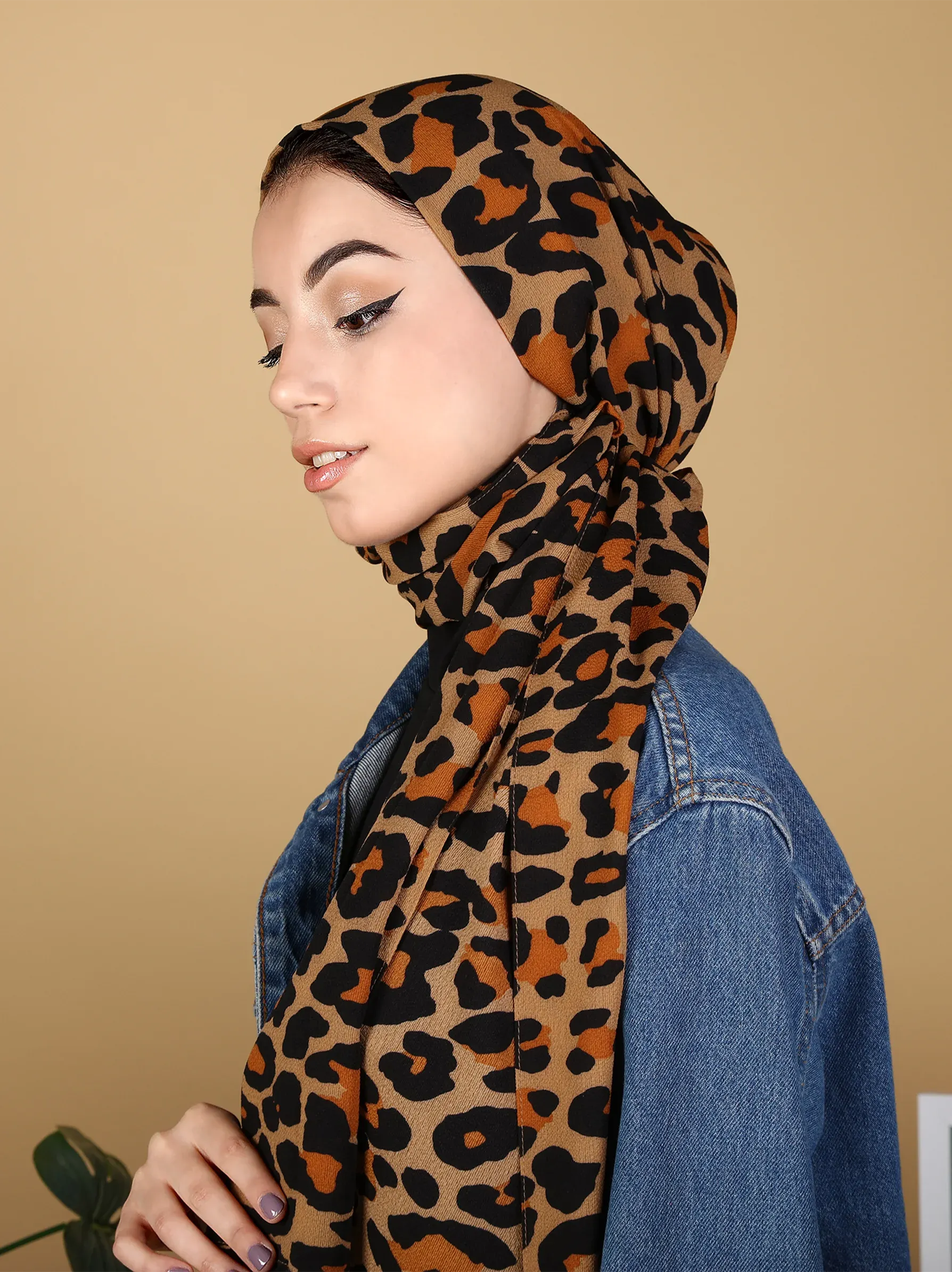 Multicolour Animal Leopard Printed Chiffon Scarf