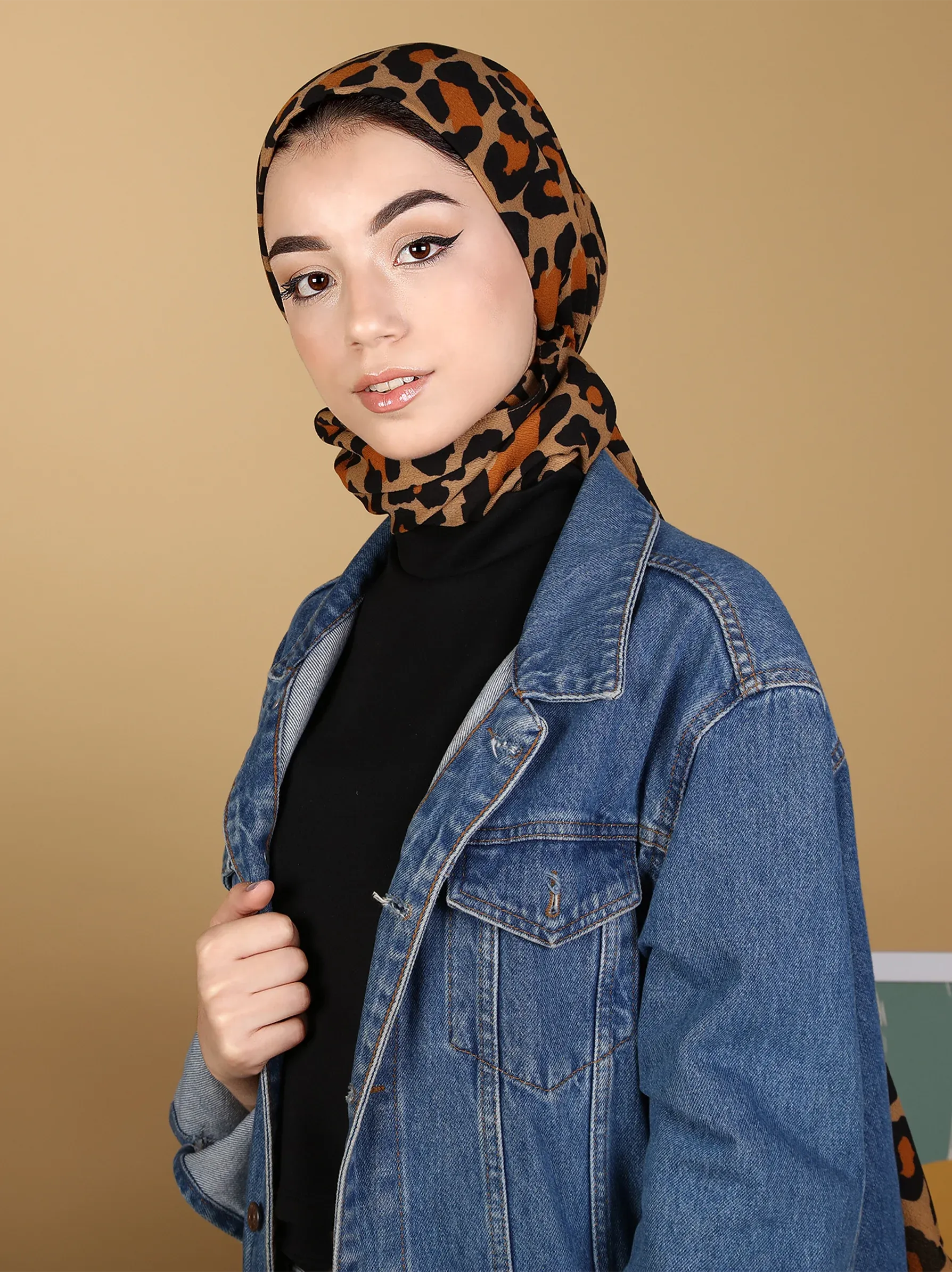 Multicolour Animal Leopard Printed Chiffon Scarf