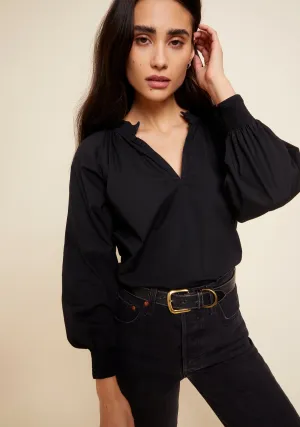 Nation LTD - Estelle Peasant Blouse in Jet Black