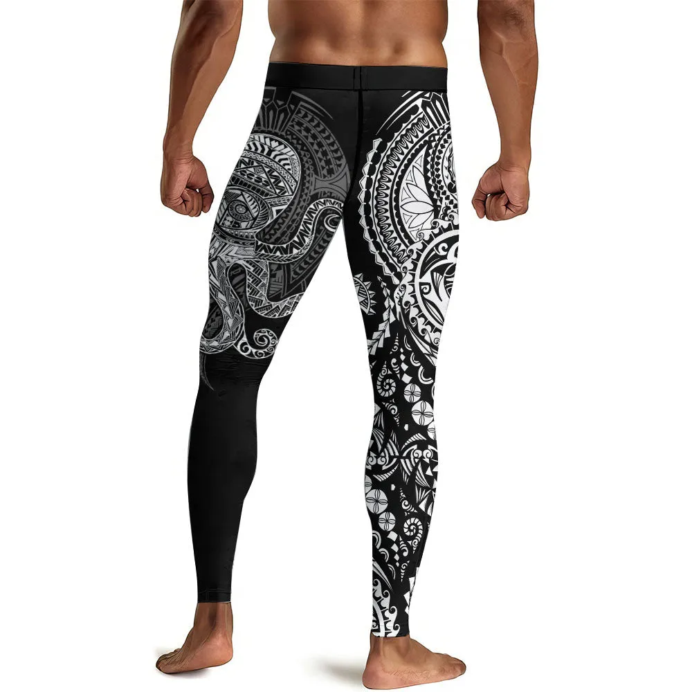 Octopus Tribal Tattoo Men's Compression Leggings