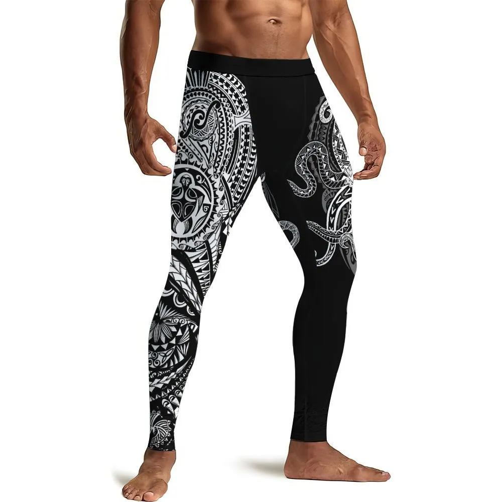 Octopus Tribal Tattoo Men's Compression Leggings