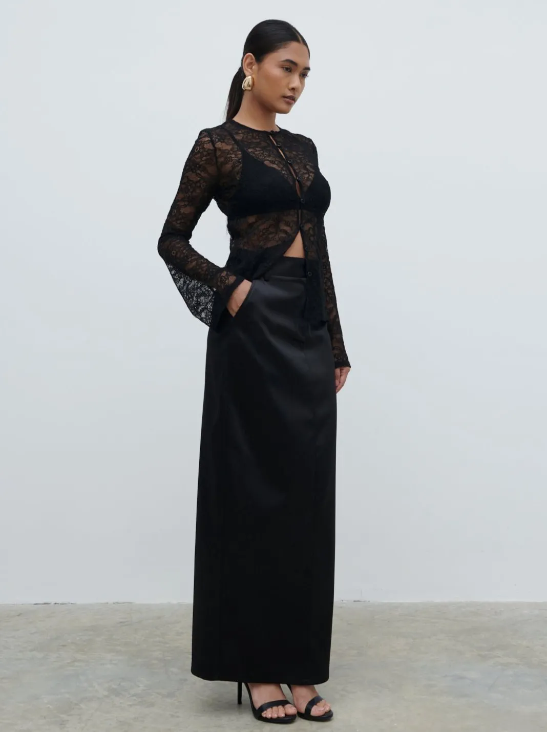 Odi Lace Cardigan - Black