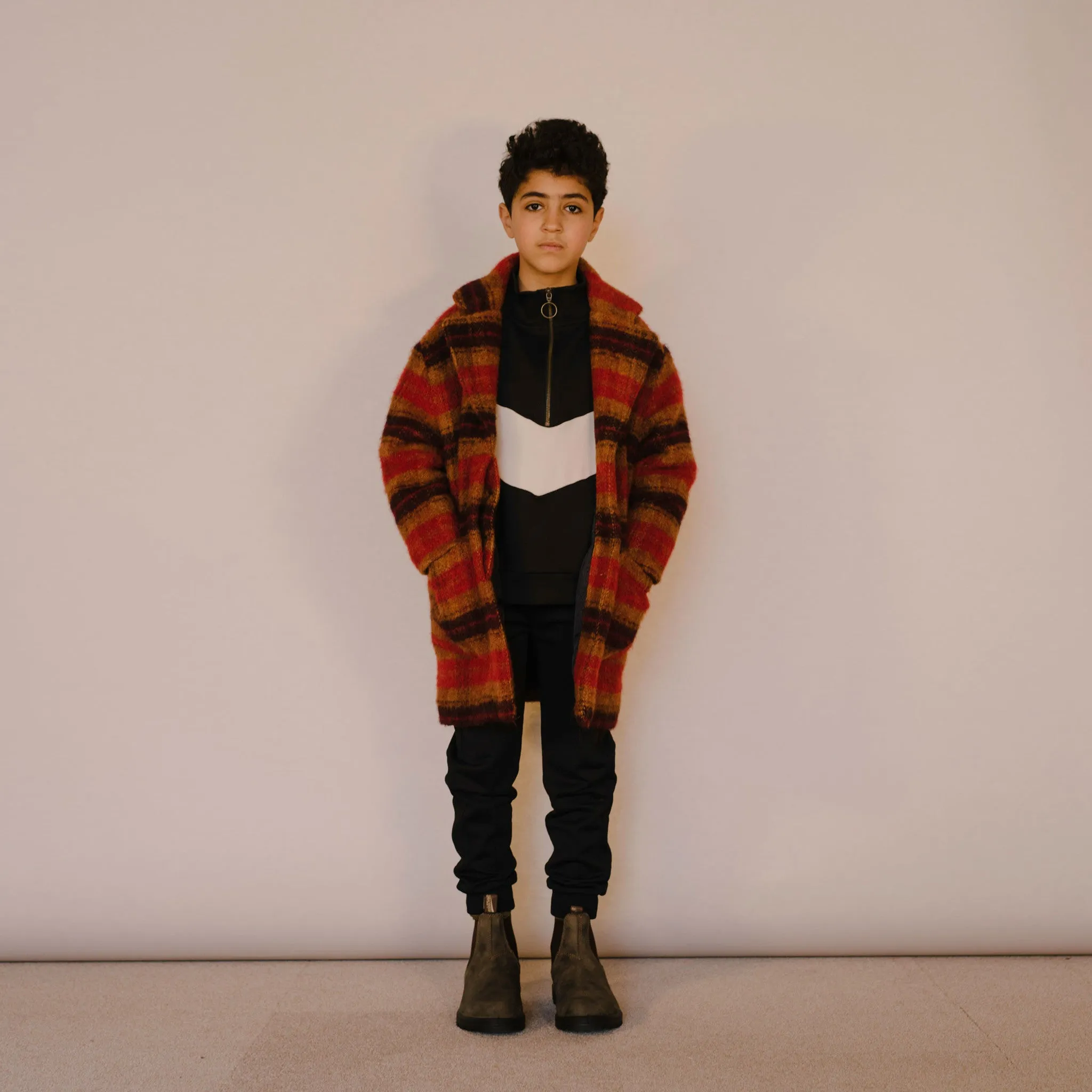 Overcoat Warm Red Check