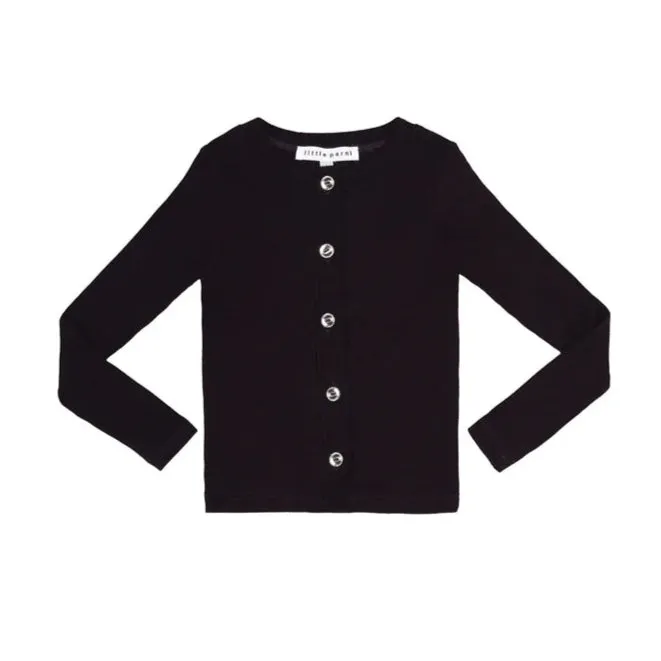 Parni Black Rhinestone Cardigan
