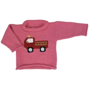 Pink Firetruck Roll Neck Sweater