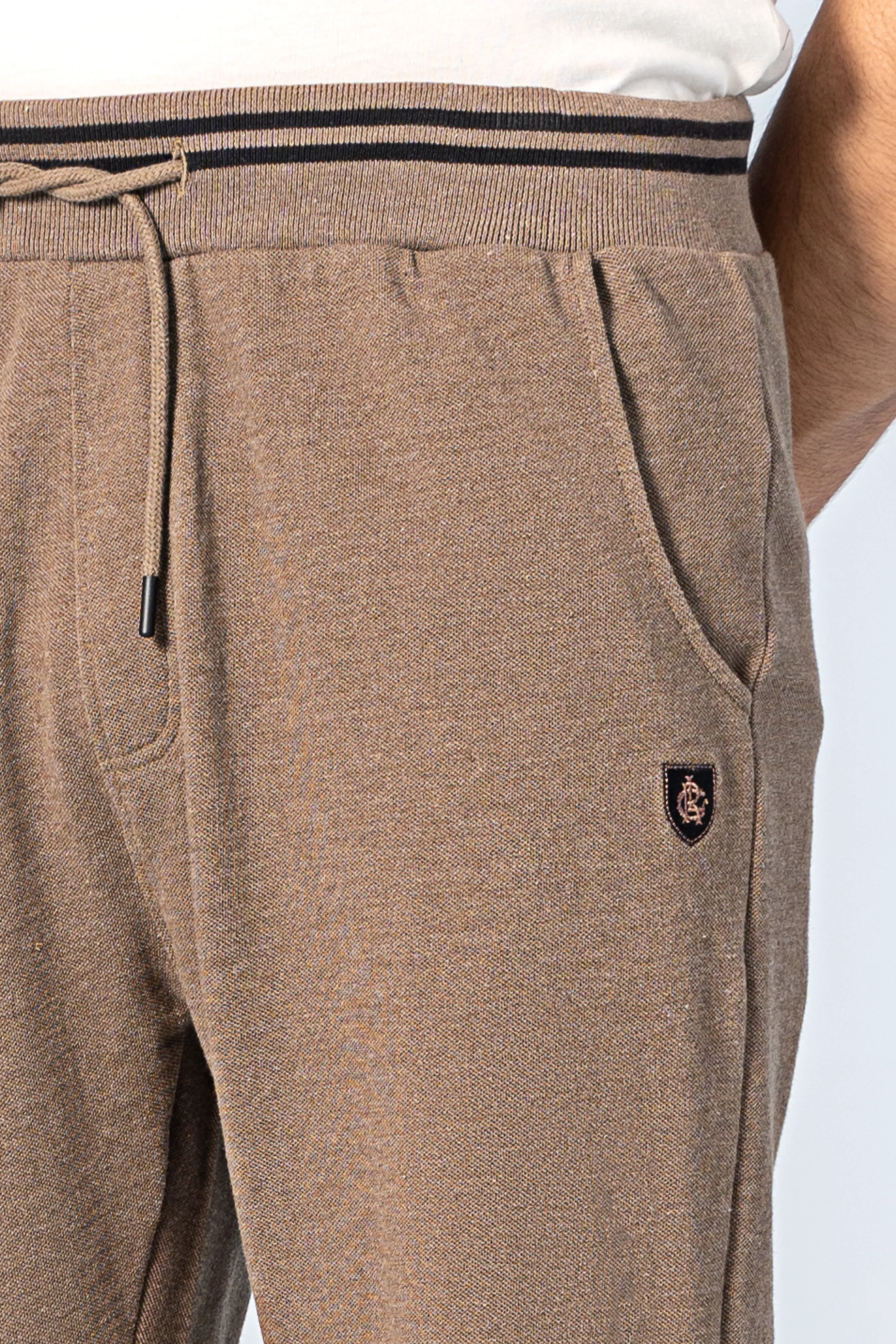 PIQUE TIPPING SHORTS DARK OLIVE