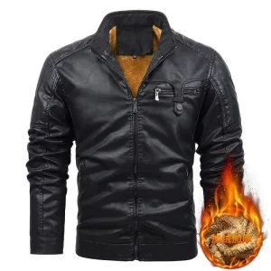 Quillon - Motorfiets warm fleece leren jack