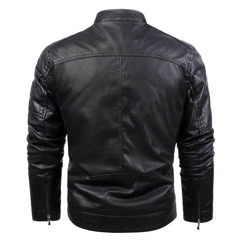 Quillon - Motorfiets warm fleece leren jack