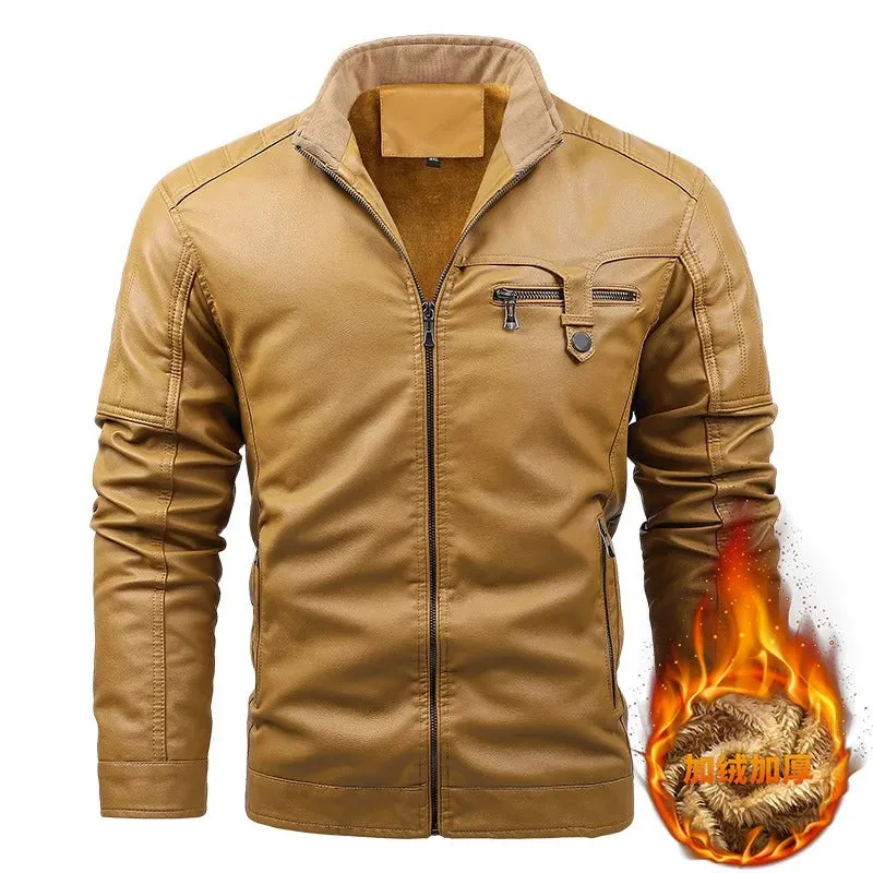 Quillon - Motorfiets warm fleece leren jack