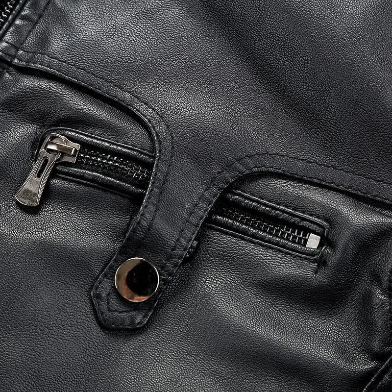 Quillon - Motorfiets warm fleece leren jack