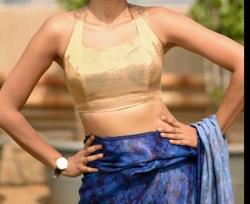 Readymade Reversible Pink Gold Silk Blouse