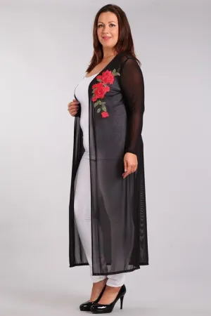 Sheer Cardigan with Rose 🌹 Design