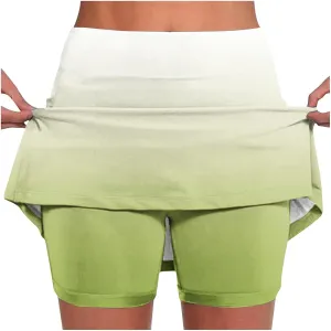 Skorts for Women Dressy Casual High Waist Skirt with Shorts Underneath Tennis Skorts with Pockets Tummy Control