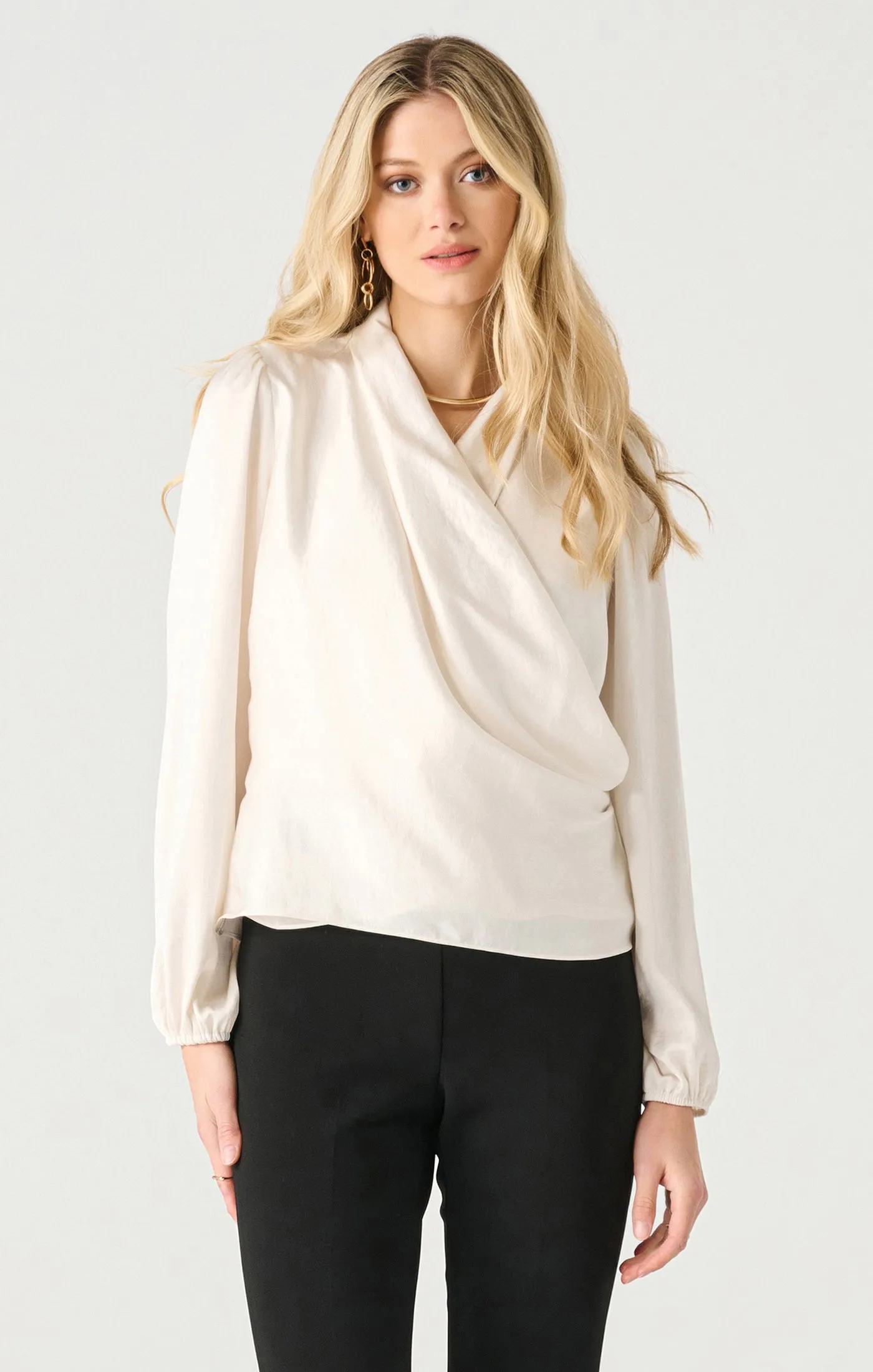 Soft Wrap Blouse | Pearl