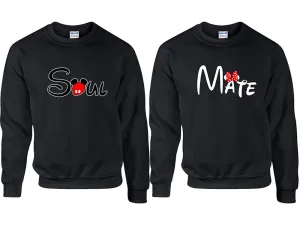 Soul & Mate Couple Matching Crewneck Sweaters – Unisex Pullover Sweaters Sold Separately for Him and Her