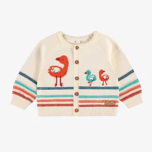 Souris Mini infant flamino print cardigan
