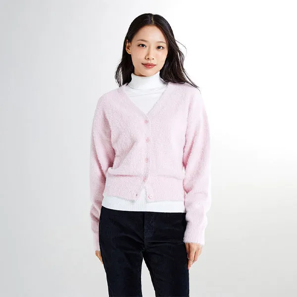 SPAO Women Long Sleeve V Neck Cardigan SPCKE4VW02 Ivory
