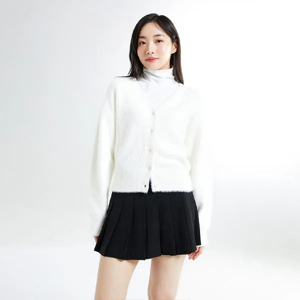SPAO Women Long Sleeve V Neck Cardigan SPCKE4VW02 Ivory
