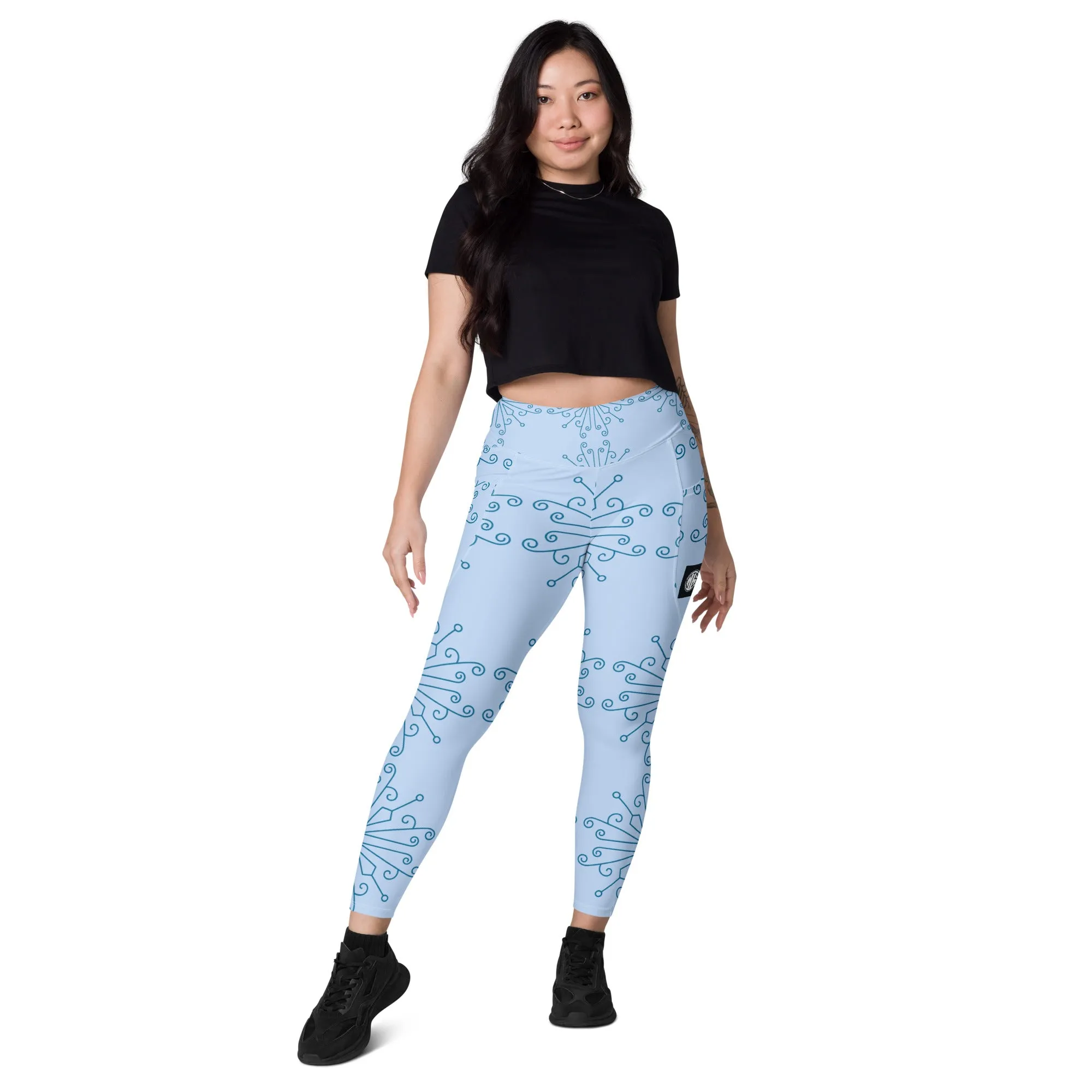 Sports mesh Leggings with CTS pockets Sky Blue