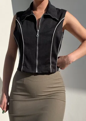 Sporty 90's Black & Gray Vest (M)