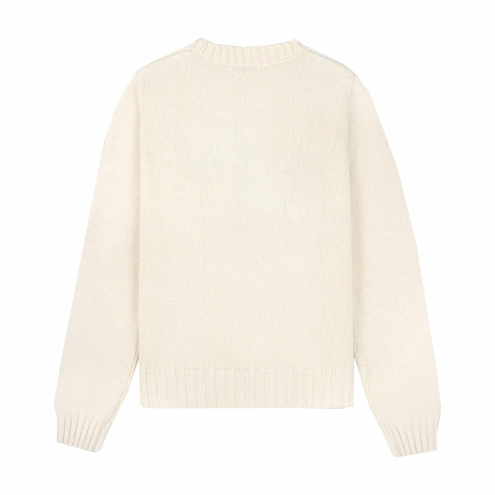 Sporty & Rich Women's NY Crest Knitted Crewneck (Cream/Gold/Red)