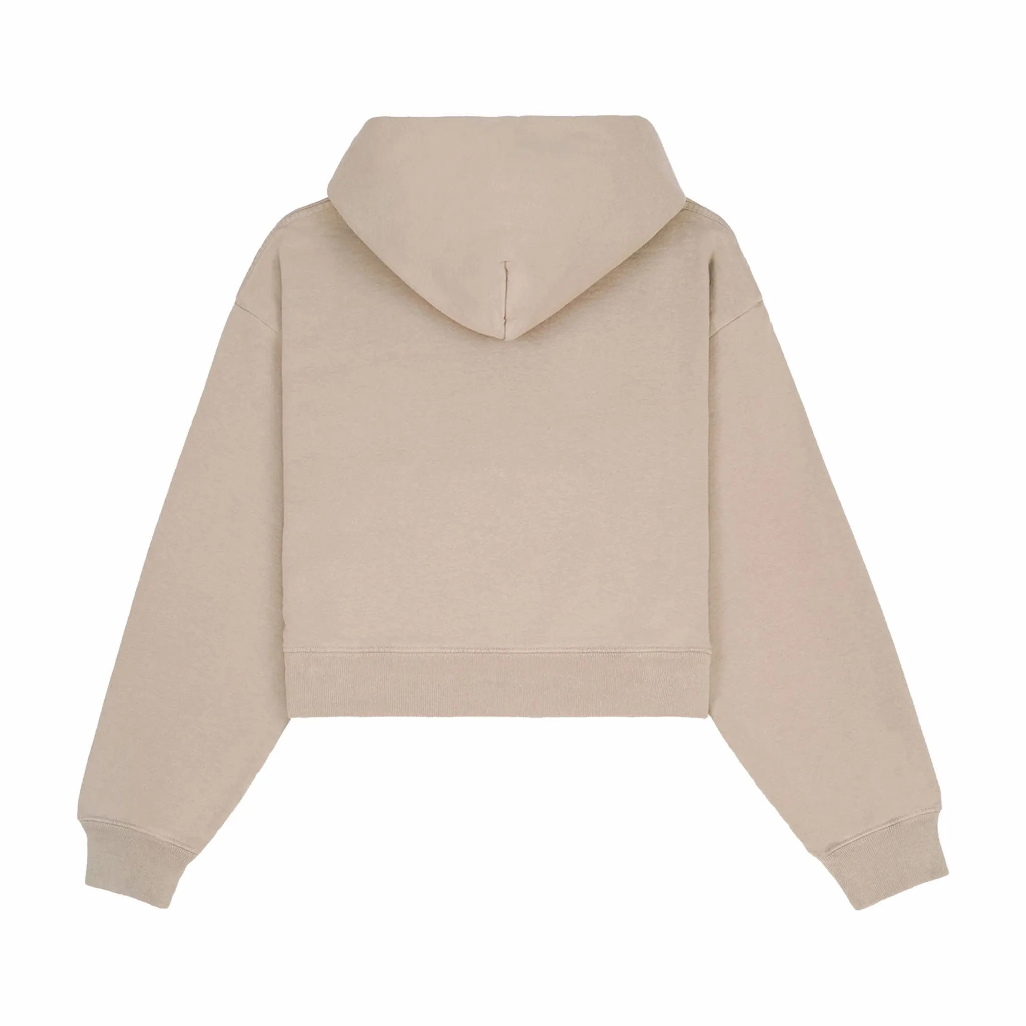 Sporty & Rich Women's Vendome Script Embroidered Cropped Hoodie (Elephant/White)