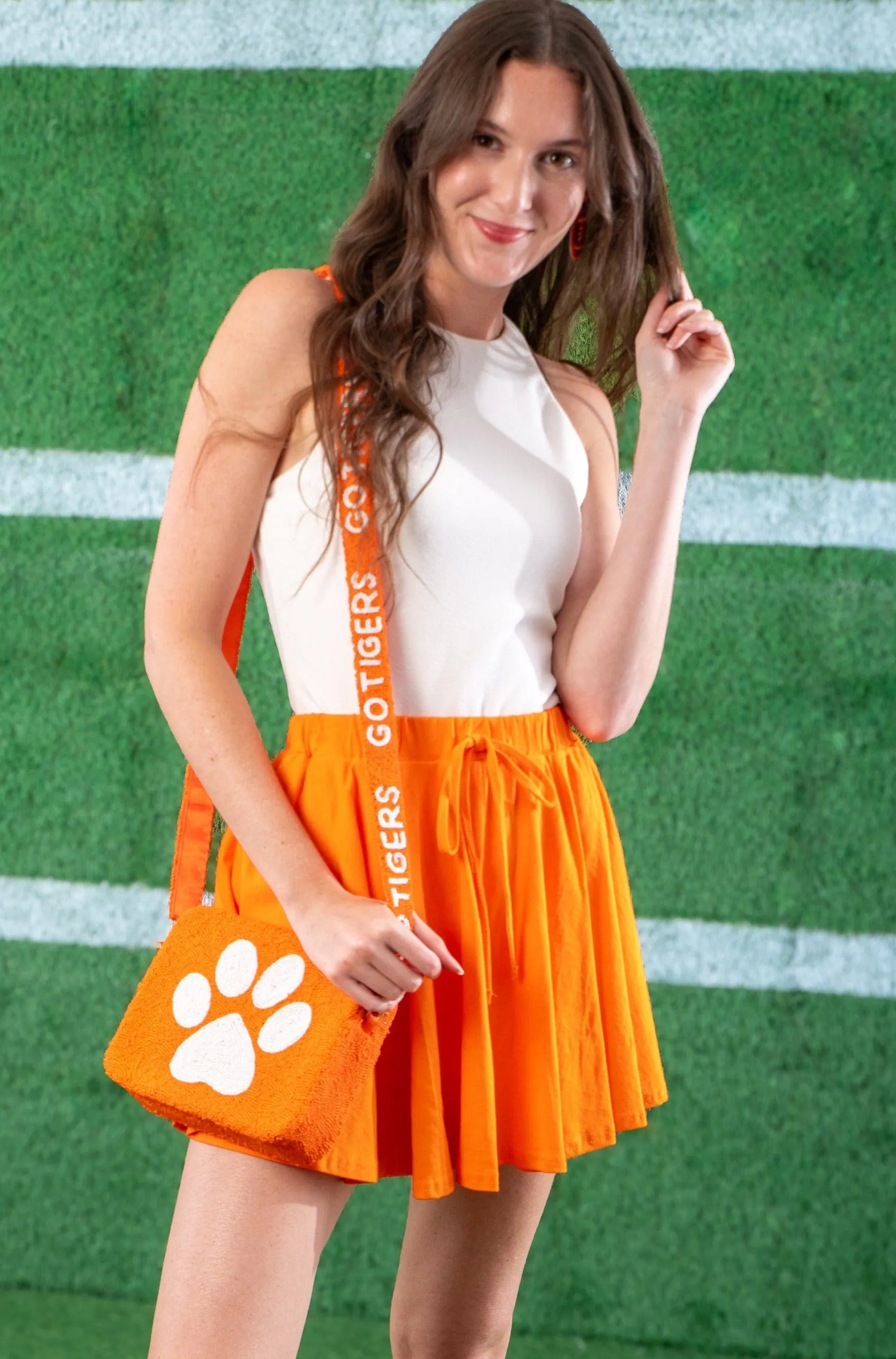 Stadium Days Orange Flowy Skort