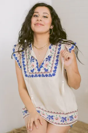 Sundancer Boho Embroidered Top