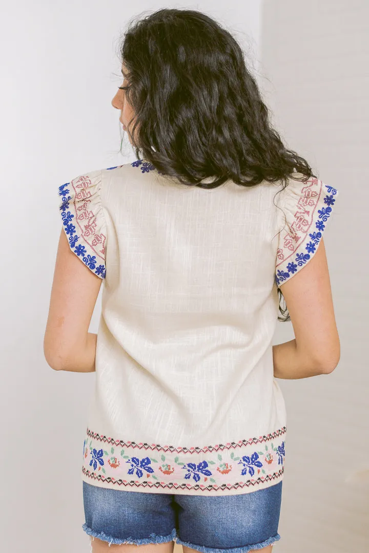 Sundancer Boho Embroidered Top