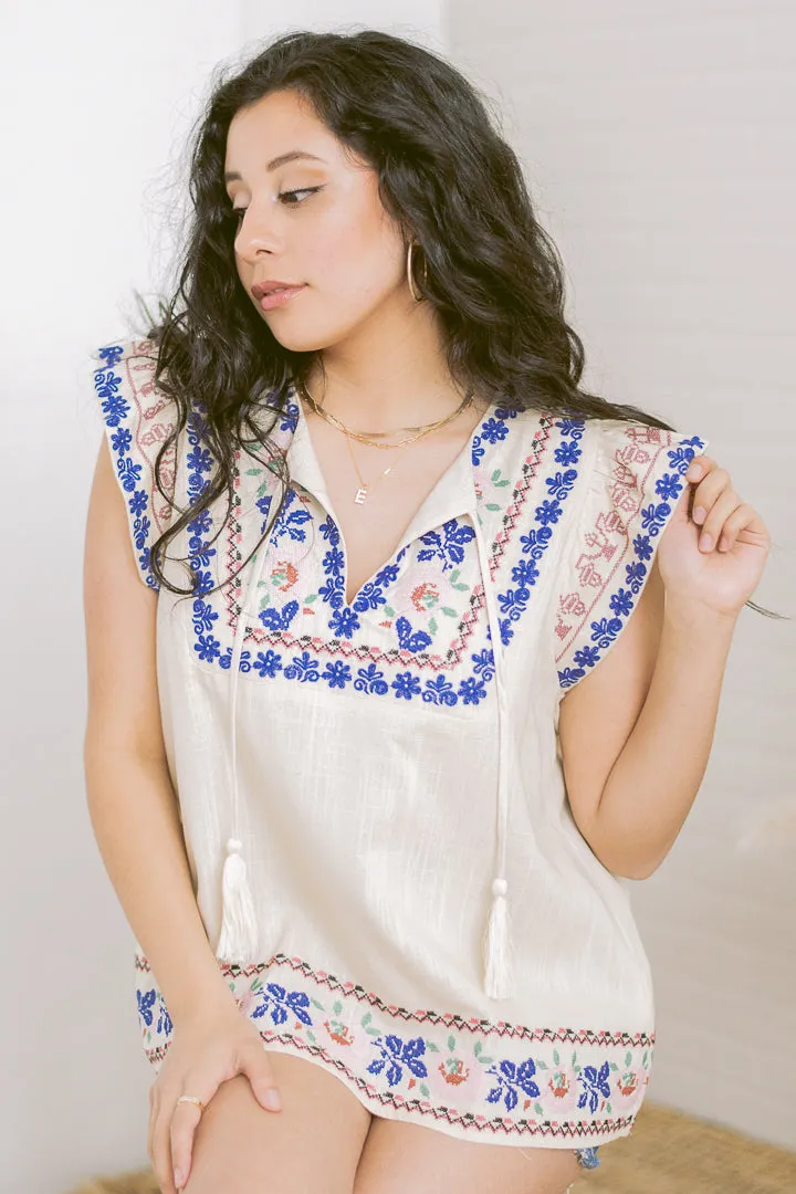 Sundancer Boho Embroidered Top