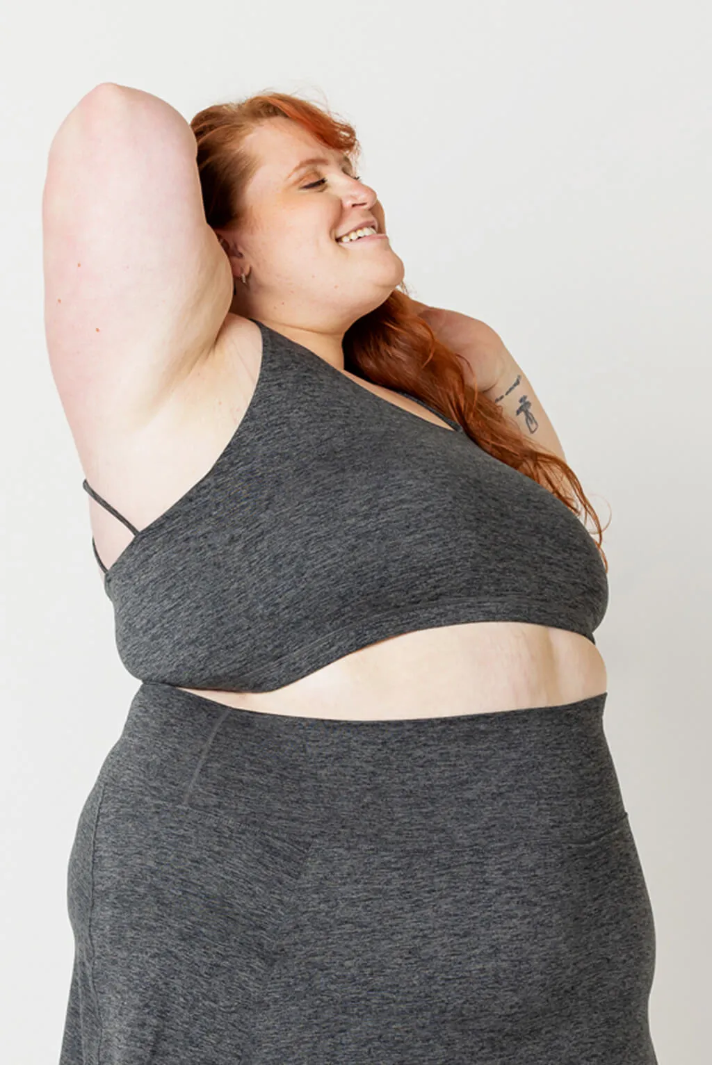 SuperSoft Strappy Bra - Heather Gray
