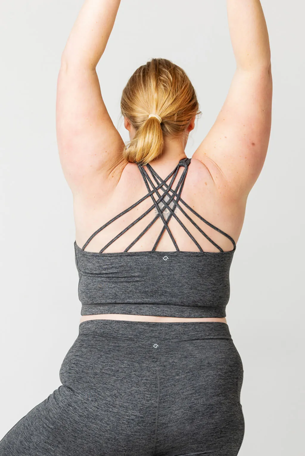 SuperSoft Strappy Bra - Heather Gray