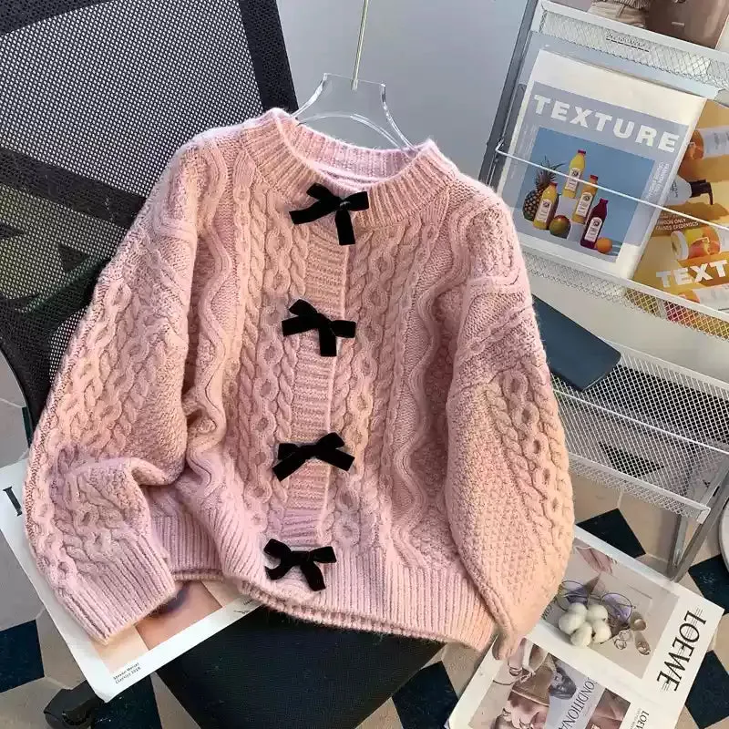 Sweetie Bow Buttons Delicate Cardigan