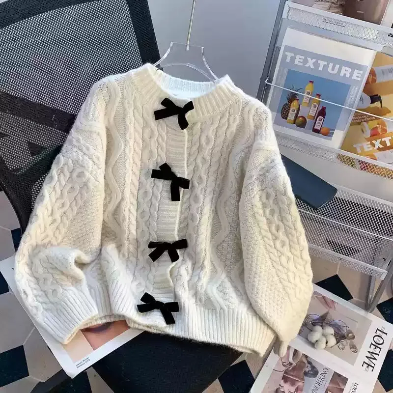 Sweetie Bow Buttons Delicate Cardigan