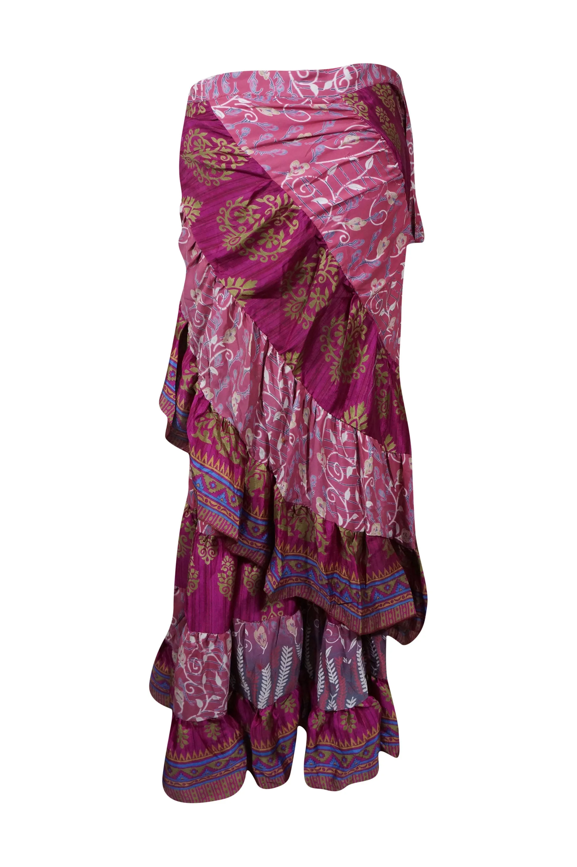 Women's Casual Skirt Purple Tiered Maxi Wrap Skirts  One size