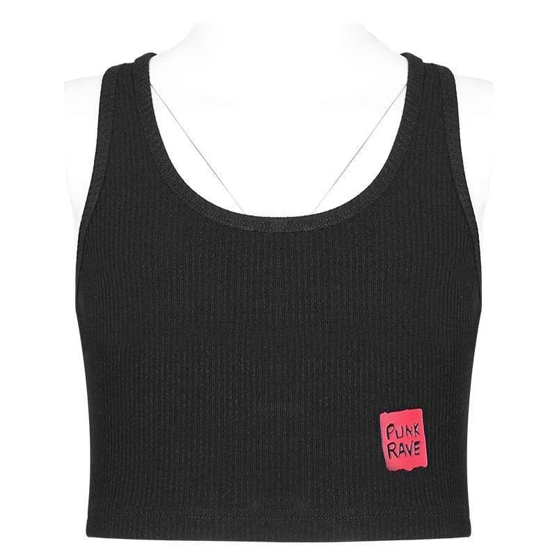 Women's Gothic Cross Strappy Back Slip Tops