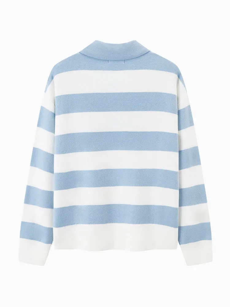 Women's lapel sweater