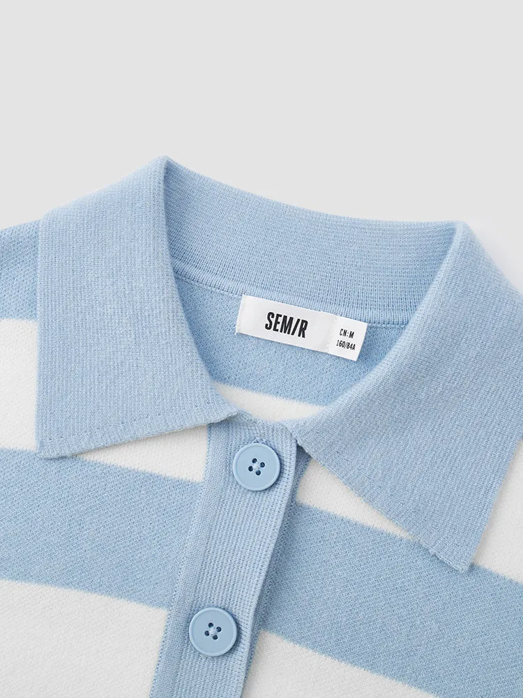 Women's lapel sweater