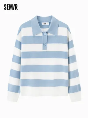 Women's lapel sweater