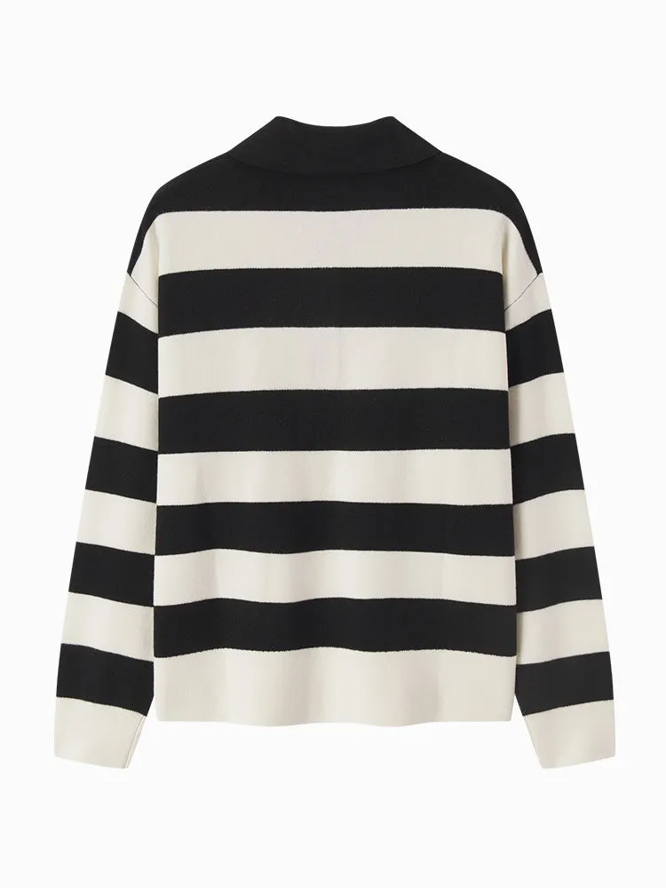 Women's lapel sweater