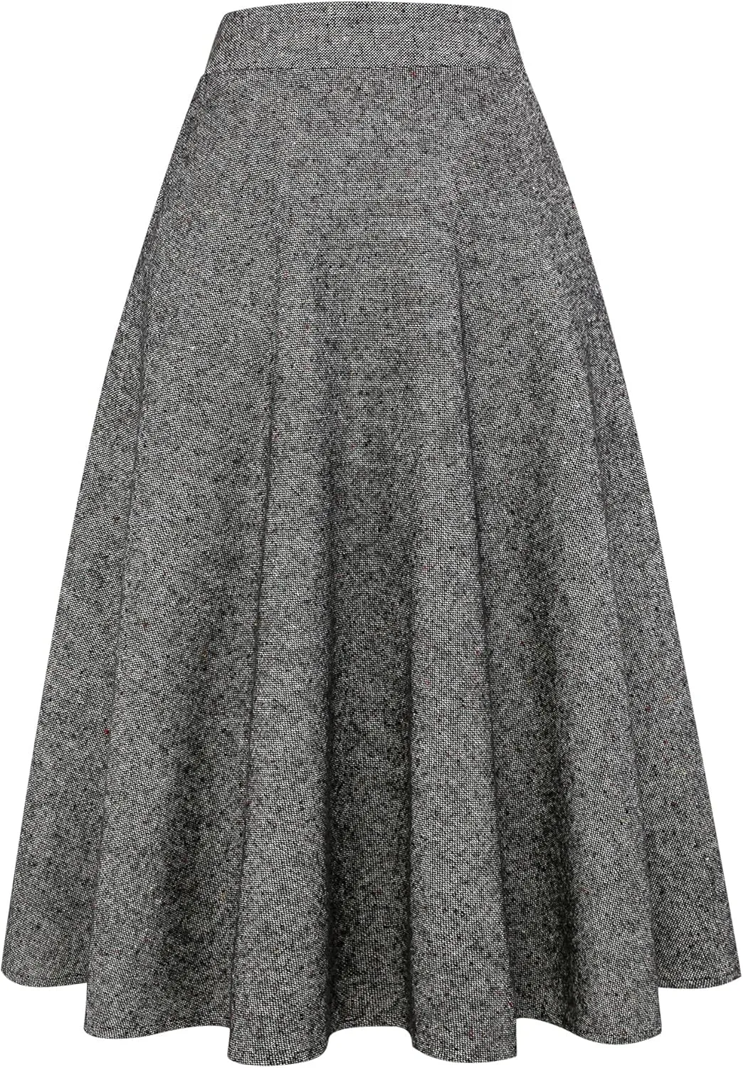 Womens Long Wool Plaid Skirts Aline High Waisted Warm Winter Skirts